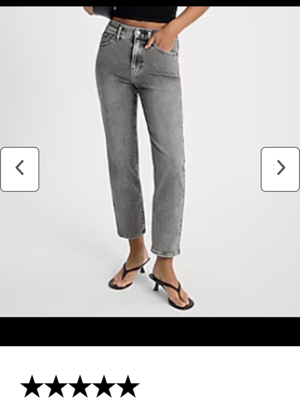 Express Gray High-Rise Ankle Straight Jeans - Women